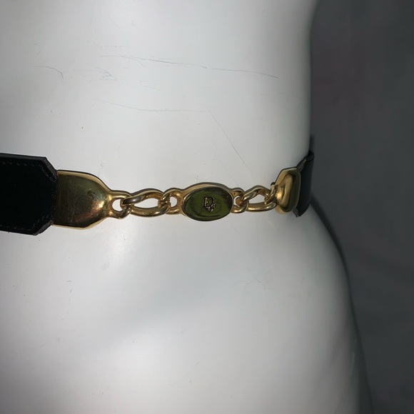 DIOR size M/L 29"-33" black leather chainlink BELT - Picture 14 of 15